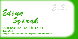 edina szirak business card